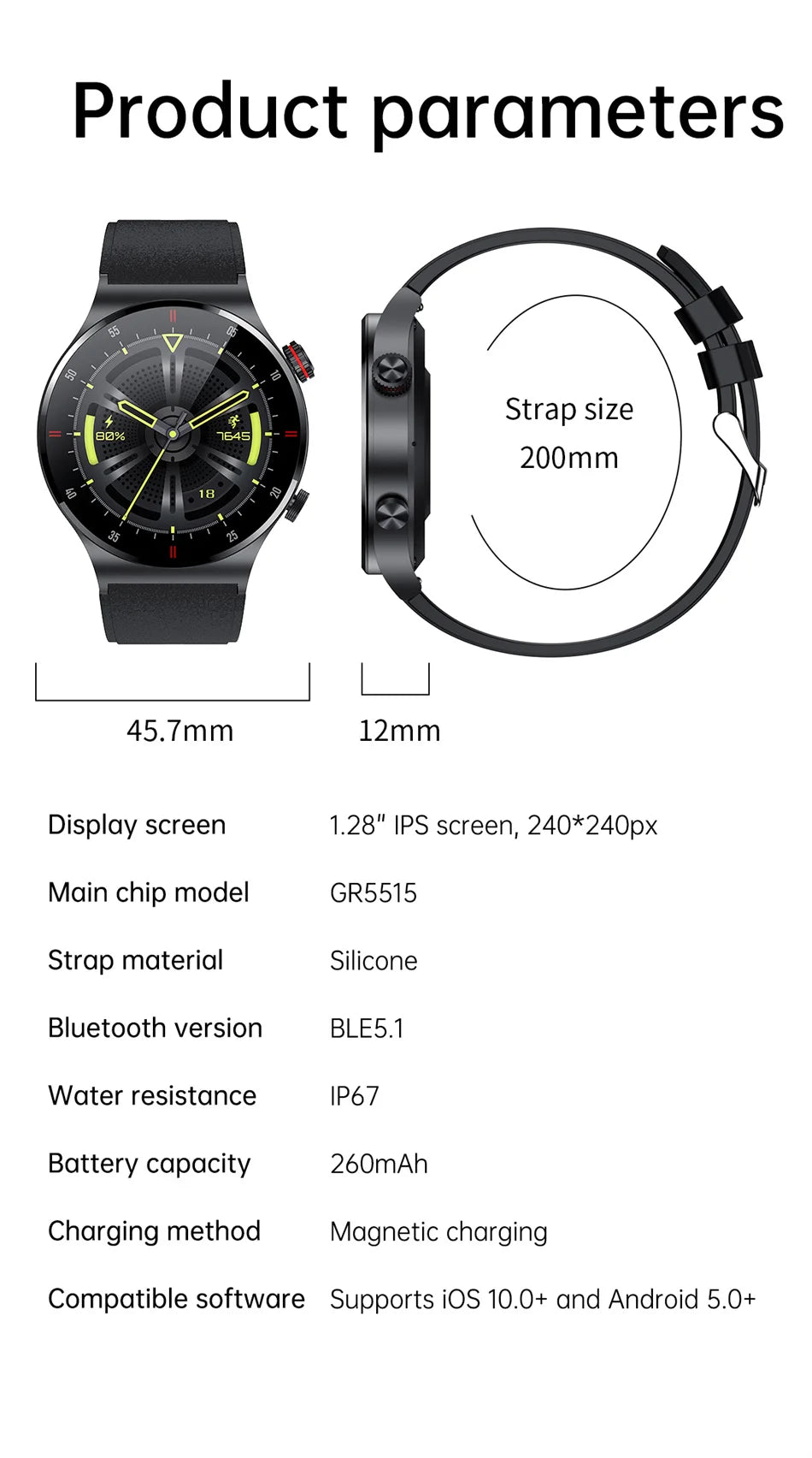 Bluetooth Call Smartwatch for Men – Fitness Tracker with HD Screen & Waterproof Design