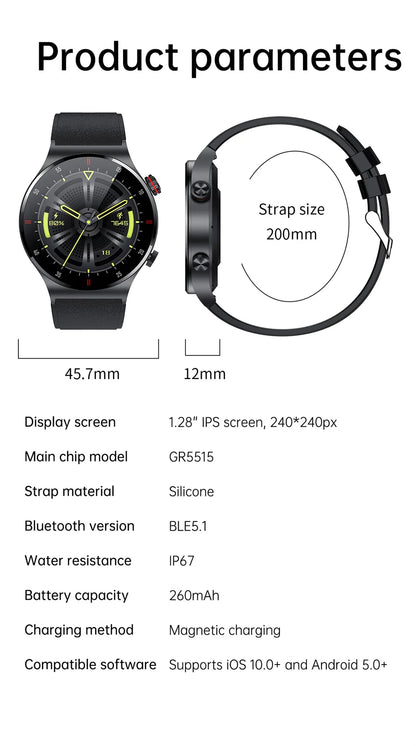 Bluetooth Call Smartwatch for Men – Fitness Tracker with HD Screen & Waterproof Design