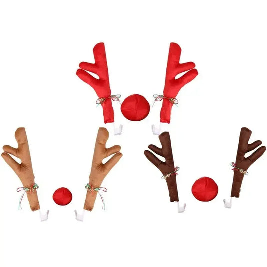 Rudolph Reindeer Car Decoration Set – Antlers & Red Nose