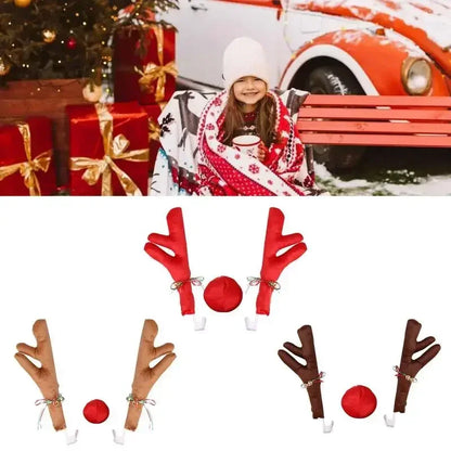 Rudolph Reindeer Car Decoration Set – Antlers & Red Nose