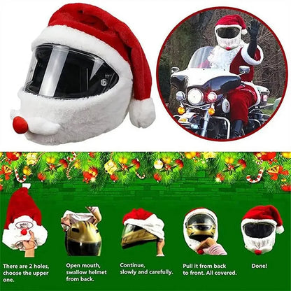 Santa Claus Motorcycle Helmet Cover – Festive Christmas Hat