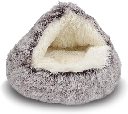 Soft Plush 2-in-1 Pet Bed – Round Cat & Dog Sleeping Nest