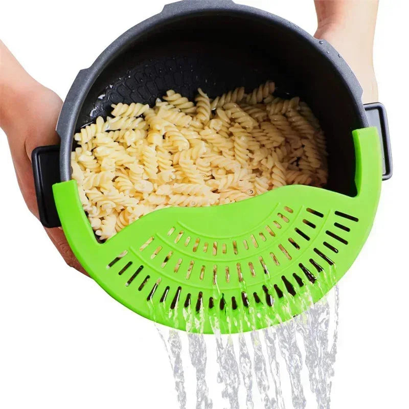 Strainer Clip – Universal Drain Rack for Pans, Bowls, and Washing Vegetables, Rice, Pasta.