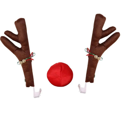 Rudolph Reindeer Car Decoration Set – Antlers & Red Nose