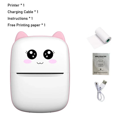 Mini Cat Portable Bluetooth Printer – 58mm Thermal Photo & Label Printer