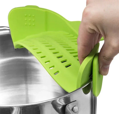 Strainer Clip – Universal Drain Rack for Pans, Bowls, and Washing Vegetables, Rice, Pasta.