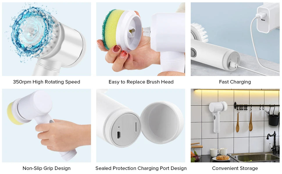 Multi-Functional Power Scrubber for Kitchen & Bathroom 🧽✨