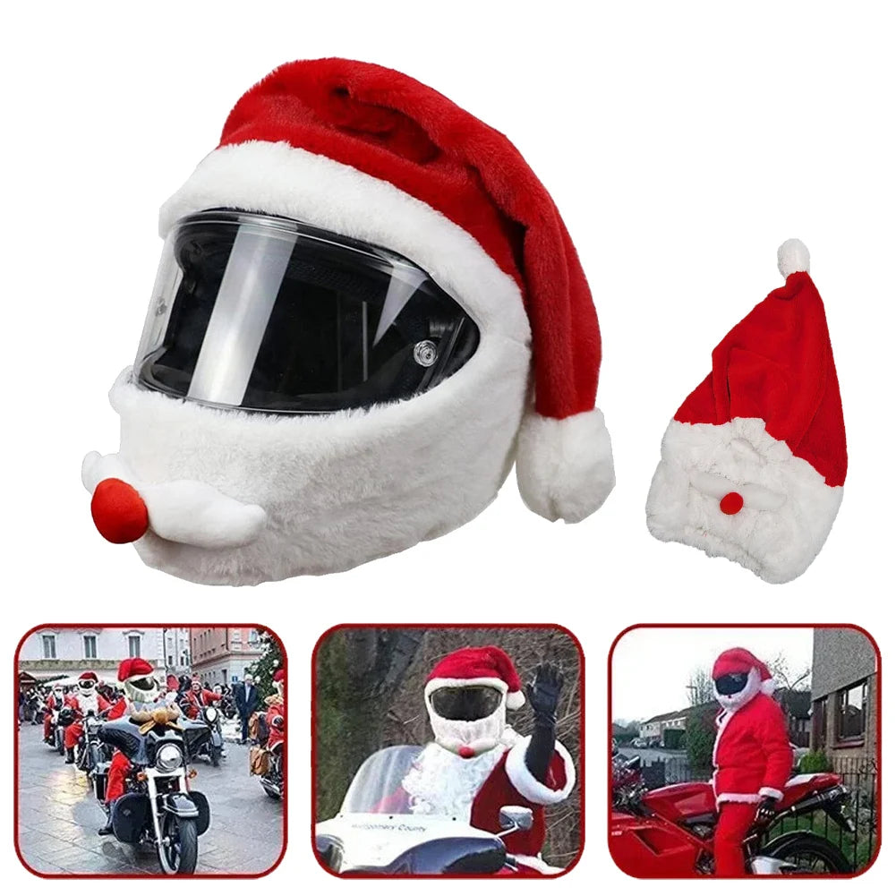 Santa Claus Motorcycle Helmet Cover – Festive Christmas Hat