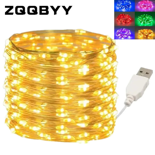 Christmas USB LED Copper Wire Lights – 10M/20M Waterproof Garland