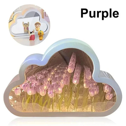 Cloud Tulip Night Light - Handmade DIY Atmosphere Lamp 🌸✨