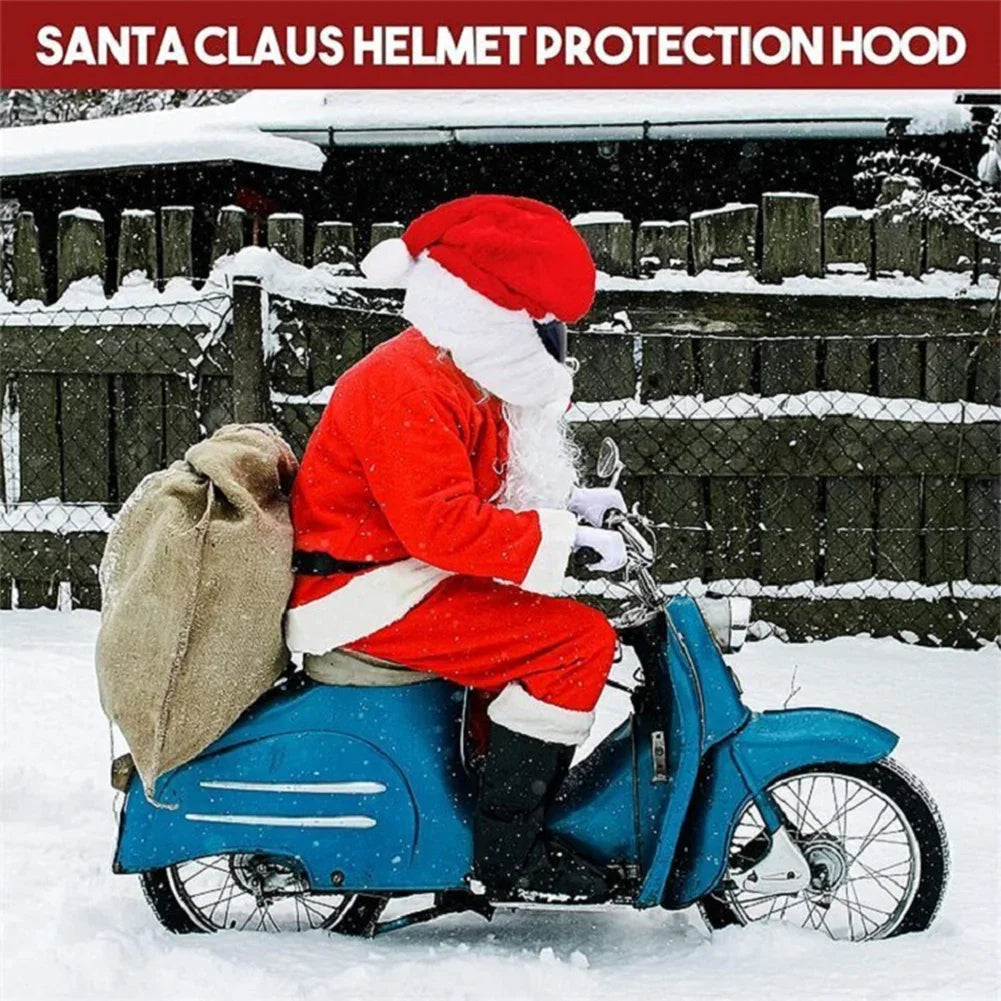 Santa Claus Motorcycle Helmet Cover – Festive Christmas Hat