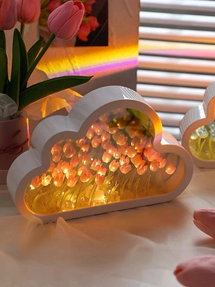 Cloud Tulip Night Light - Handmade DIY Atmosphere Lamp 🌸✨