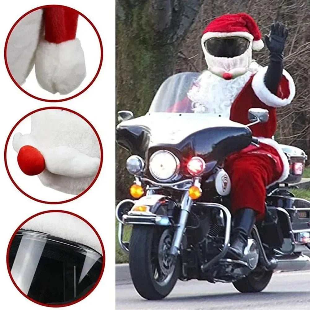 Santa Claus Motorcycle Helmet Cover – Festive Christmas Hat