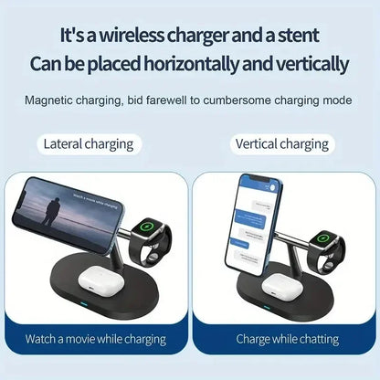 Power Up in Style – 3-in-1 Wireless Charger for Phones, Watch & Earbuds!