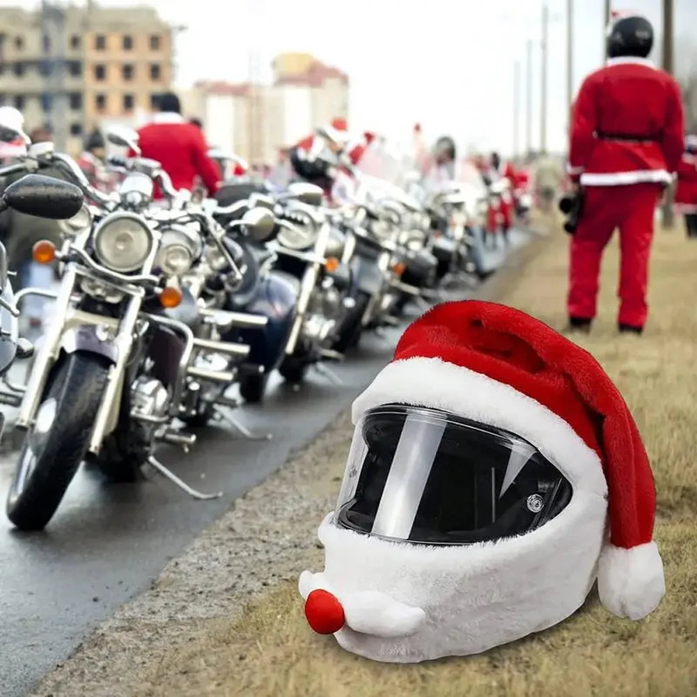 Santa Claus Motorcycle Helmet Cover – Festive Christmas Hat