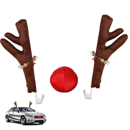 Rudolph Reindeer Car Decoration Set – Antlers & Red Nose