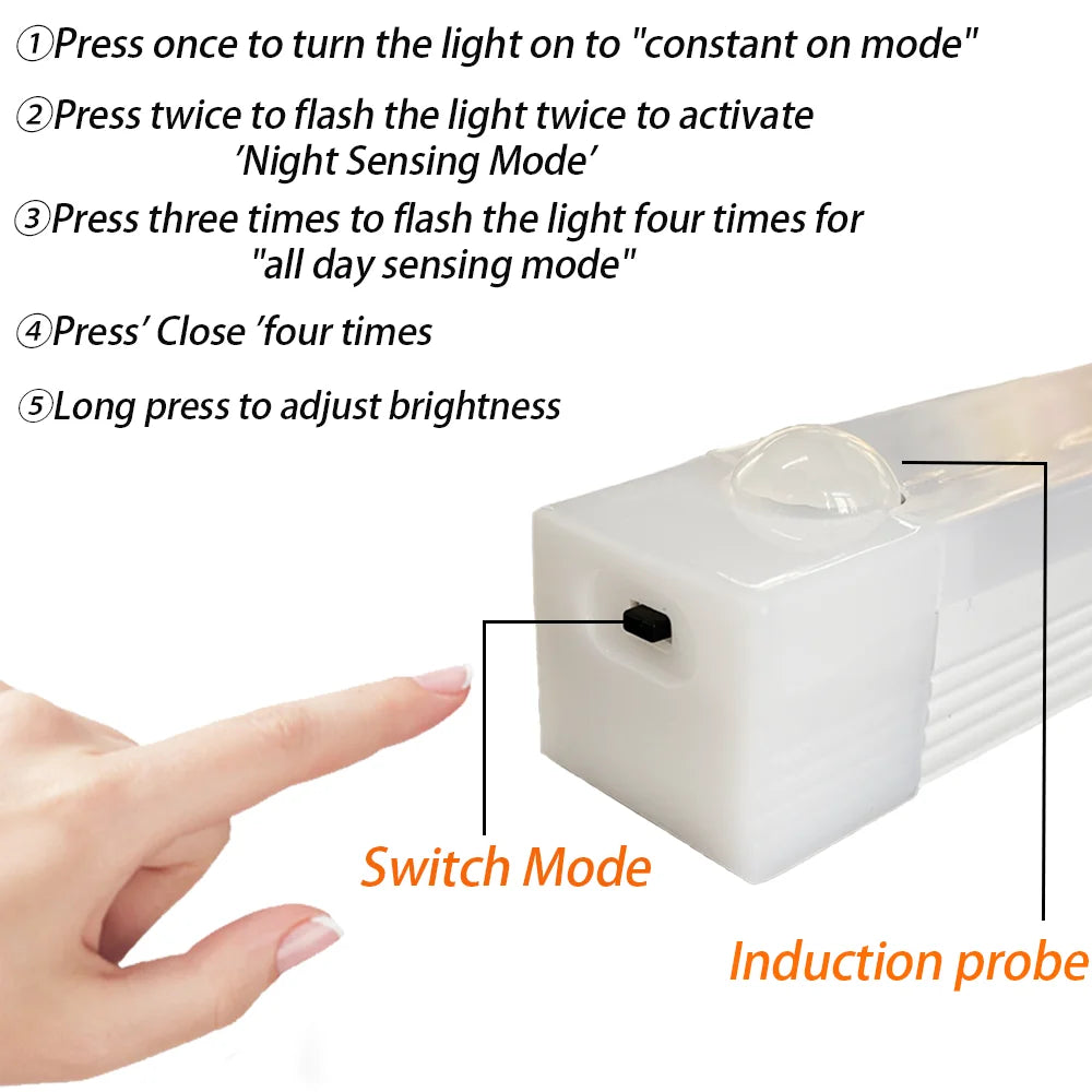 LED Motion Sensor Light - Wireless Rechargeable Type C