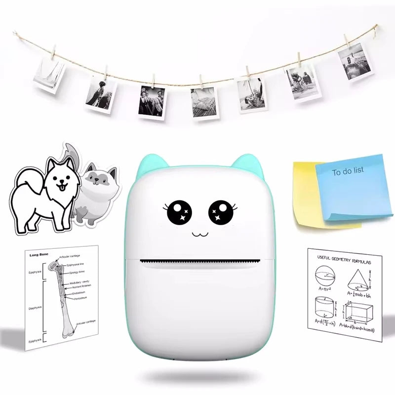 Mini Cat Portable Bluetooth Printer – 58mm Thermal Photo & Label Printer