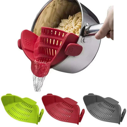 Strainer Clip – Universal Drain Rack for Pans, Bowls, and Washing Vegetables, Rice, Pasta.